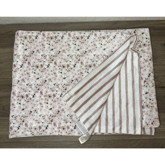 Lila & Jack Baby Blanket Pink Floral Striped Stripes Soft Nursery Flowers - Picture 1 of 5